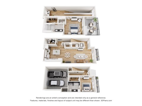 Floor plan for 2 beds, 2.5 baths, 2109 sqft